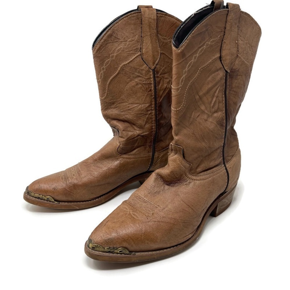 Vintage Re-enforced Toe‎ Workwear Cowboy Boots USA Made | Oil Slip Resistant - Picture 2 of 12